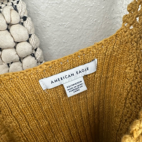 American Eagle Outfitters Mustard Crochet Tank Top - Picture 4 of 5